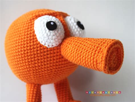 Handmade Crochet Qbert Qbert Plush Toy