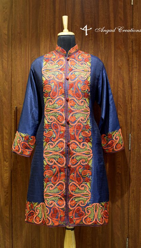 Jacket, Long Jacket, Embroidered Jacket, Kashmiri Jacket, Blue Jacket, Embroidery, Women Jackets 