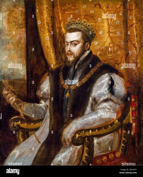 King Philip Ii Of Spain 1527 1598 Portrait Painting By Titian