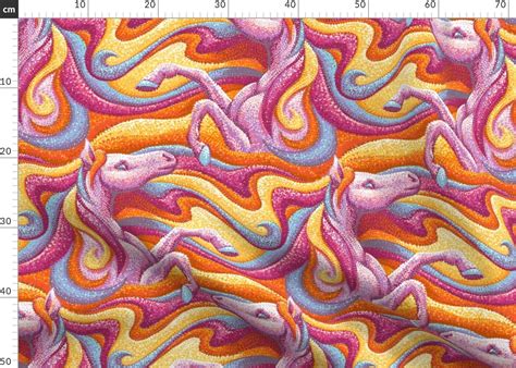 Majestic Horse Fabric Rainbow Horses By Hollybender Etsy