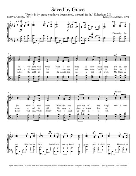 Saved By Grace Sheet Music For Piano Solo