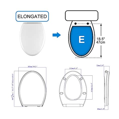 Hibbent Premium Elongated Toilet Seat With Coveroval Quiet Close One