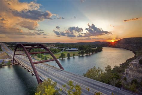 Pennybacker Bridge At Sunset Photograph By Rob Greebon Fine Art America