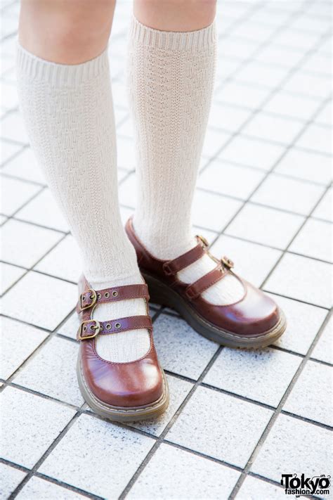 dr martens mary janes and knee socks tokyo fashion news