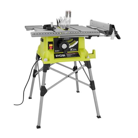 Ryobi 10 In Portable Table Saw With Quick Stand Rts21g The Home Depot