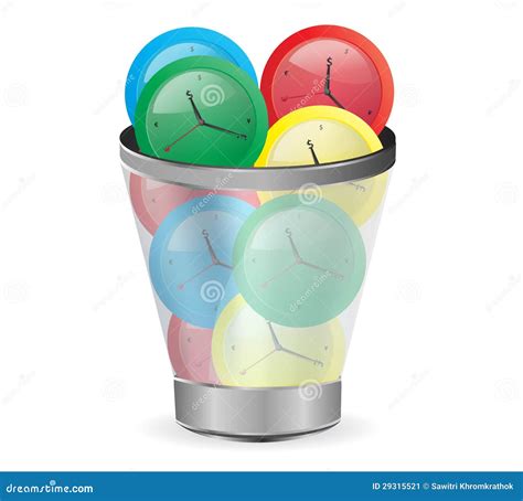 Vector Wasting Time Concept Stock Vector Illustration Of Alarm