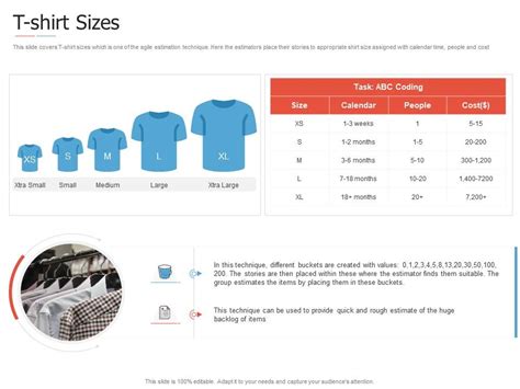 Agile T Shirt Sizing Chart