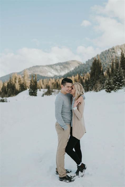 Katie Griff Photo Winter Mountain Engagements Utah Engagements