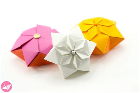 Origami Hexagonal Puffy Star Tutorial Paper Kawaii