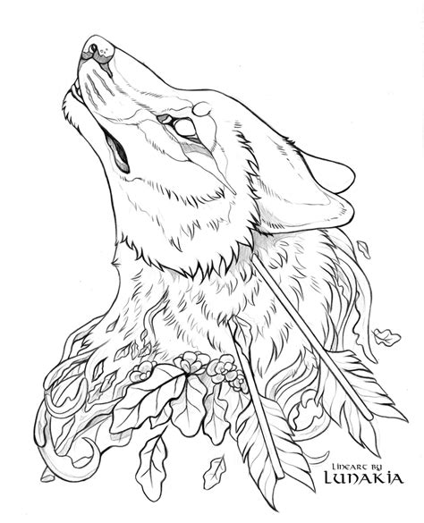Wolf pack coloring pages are a fun way for kids of all ages to develop creativity, focus, motor skills and color recognition. Free Wolf Lineart by Lunakia.deviantart.com on @DeviantArt ...