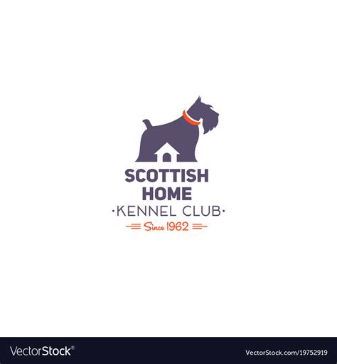 Scottish Terrier Club Logo Royalty Free Vector Image