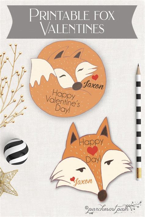 Fox Valentines How Does A Fox Say Happy Valentines Day Etsy Fox