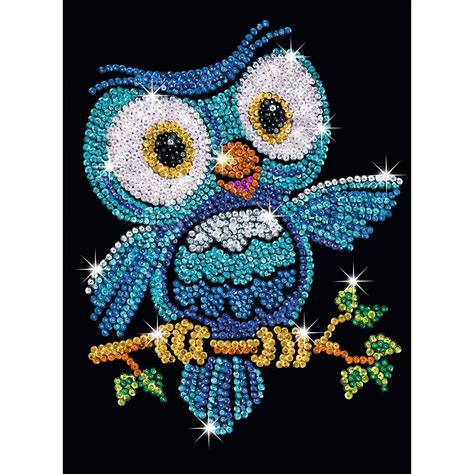 Sequin Art Red Ozzy The Owl Sparkling Craft Picture Kit ...