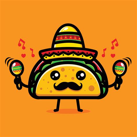 Cute Taco Cartoon Vector Design 4217776 Vector Art At Vecteezy