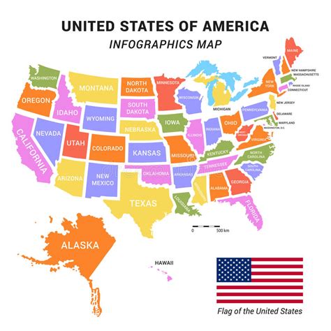 Usa Map Infographics Stock Vector Illustration Of California 87036423