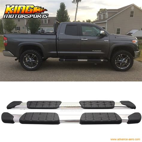 For Toyota Tundra Double Cab Aluminum OE Side Step Bar Rail Running Board In Nerf Bars