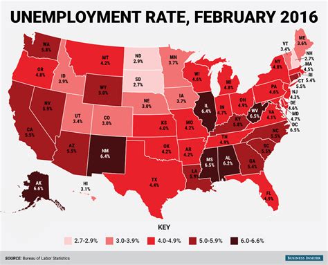 here s every us state s unemployment rate in february