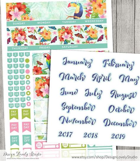 Monthly Kit Monthly Planner Printable Stickers Monthly Etsy