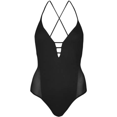 Topshop Strap Mesh Swimsuit £31 Liked On Polyvore Featuring Swimwear