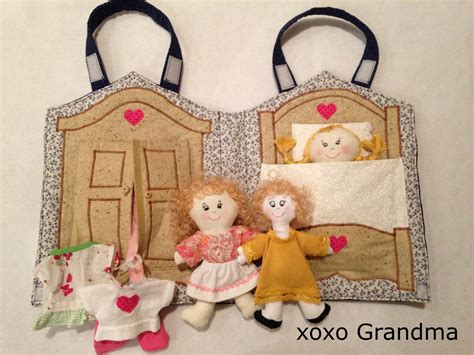 Xoxo Grandma Fabric Doll House And A Free Pattern To Make A Mini Doll