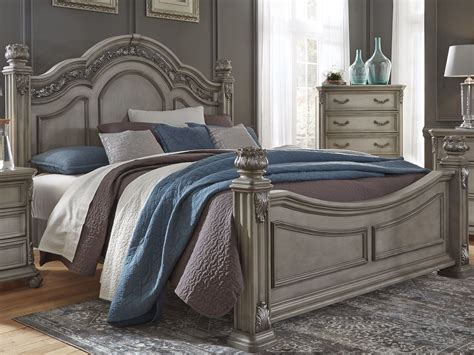 Vonder modern storage bed king size (200*200). Messina Estates Bedroom Gray Poster Bedroom Set from ...