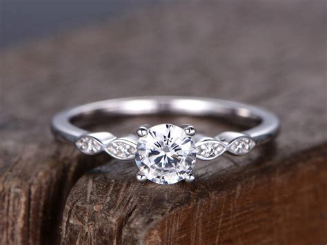 Wedding bands engagement rings for women, 14k gold plated 925 sterling silver cubic zirconia promise rings for her queena bridal wedding engagement ring for women sterling silver twist vine setting with 1 carat cubic zirconia engagement black tie series jewelry. 5mm Round Cut CZ Engagement ring,925 sterling silver ...