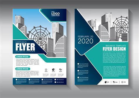 Corporate Flyer Business Template With Diagonal Design 692641 Vector