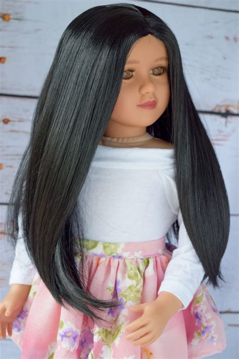 Jet Black 13” Exquisite Doll Designs Doll Wig Wigs Custom Wigs