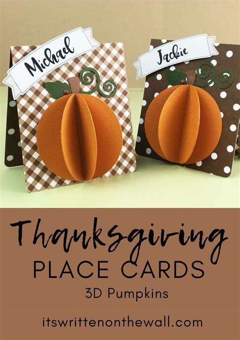 Thanksgiving Personalized Place Cards 3d Pumpkins With Images