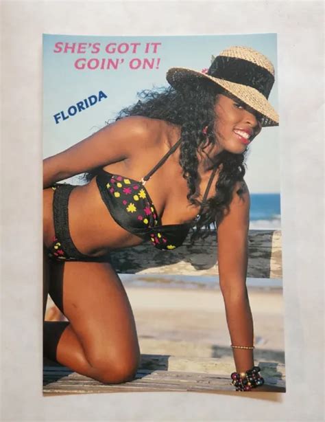 Vintage Florida Woman Postcard Risque Beach Bikini Model S S Picclick