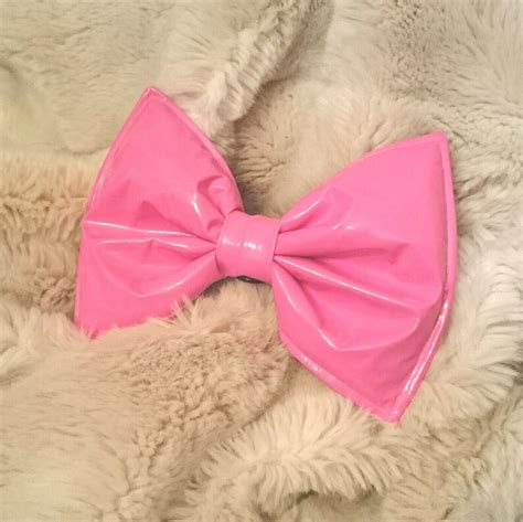 Giant Bubblegum Pink PVC Latex Hair Bow Headband Etsy