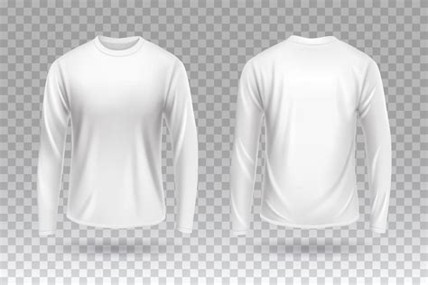 T Shirt Long Sleeve Mockup Front And Back Illustrations 6317140 Vector
