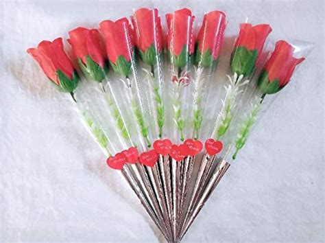 Buy Glaaddo Pack Of 10 Artificial Rose Flowers Artificial Rose Stick
