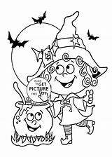 Witch Coloring Halloween Funny Printable 4kids sketch template