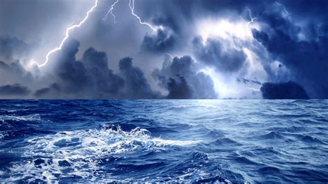 Free Download Download Hd Lightning Over Ocean Nature Wallpaper Full Hd