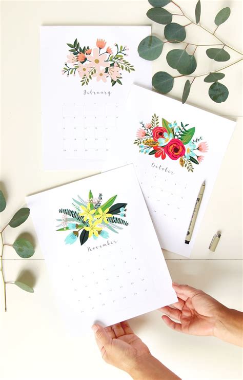 Beautiful Floral 2019 Calendar And Monthly Planner Free Printables A