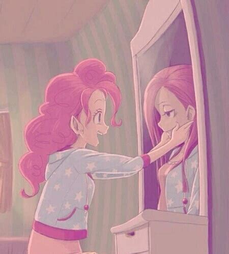 Anime Girl Looking In Mirror Drawing
