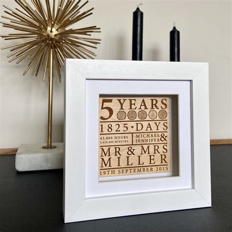 Five Years Wooden Wedding Anniversary Framed T By Design By Eleven