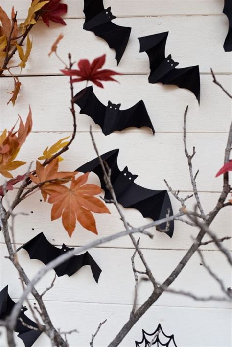 Flying Bats Decorations For Halloween At A Haunted Forest Halloween