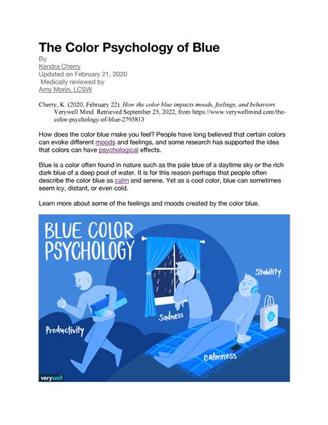 Microsoft Word Psychology Blue The Color Psychology Of Blue By