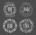 4 Wedding Monogram Templates Bundle Wedding Initials | Etsy