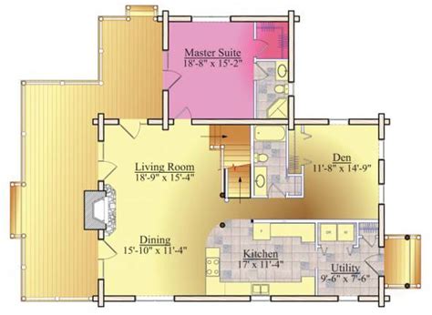 Sierra Garrett Log Home Floor Plan By Hiawatha Log Homes