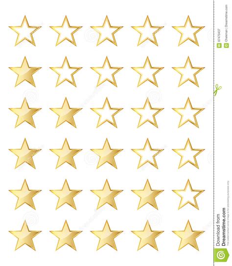 Golden Stars Rating Vector Illustration Stock Illustration