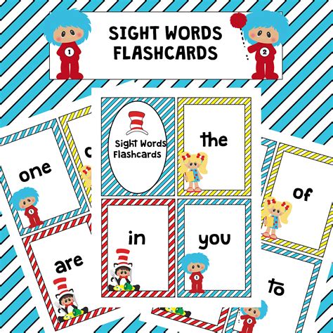 Dr Seuss Sight Words Flashcards Mom For All Seasons