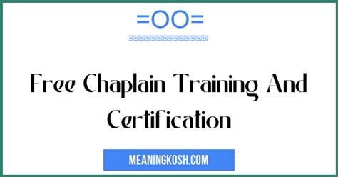 Free Chaplain Training And Certification Meaningkosh