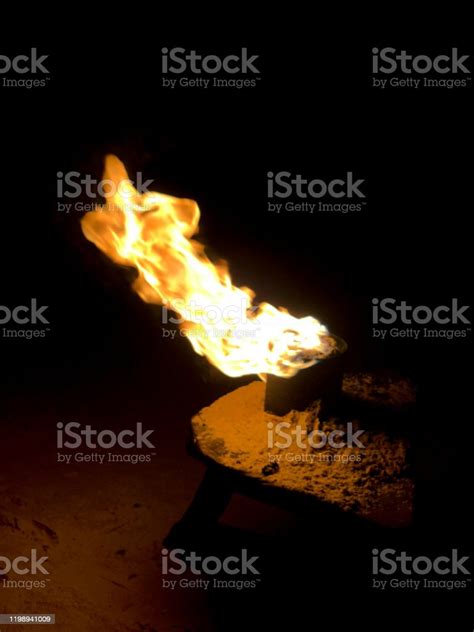 Fire Torches At The Beach In Night Stock Photo Download Image Now