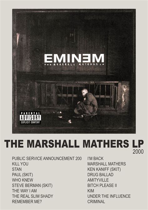 Eminem The Marshall Mathers Lp In 2022 Eminem Poster Eminem Music