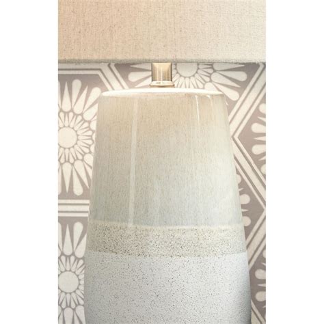 Signature Design By Ashley Shavon Table Lamp In Beige And White Nfm