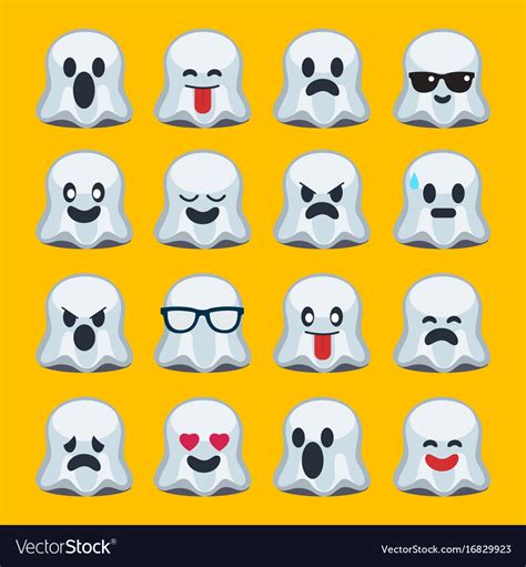 Emoji Halloween Ghost Royalty Free Vector Image