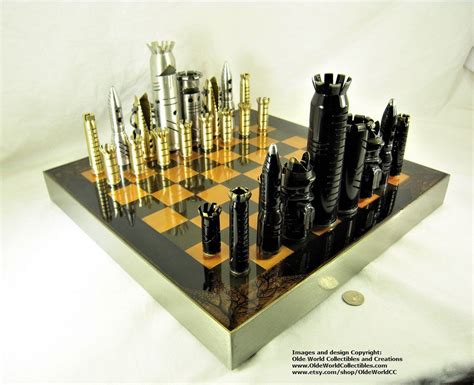 32lb ONE OF A KIND Large Caliber Bullet Shell Chess Set With 17 1 4